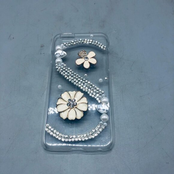 Phone case 6s embellished floral bling clear READ - Picture 2 of 5